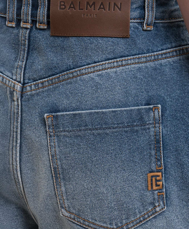 Balmain Сині джинси з ефектом потертості HF1MH060DG26 зображення 5