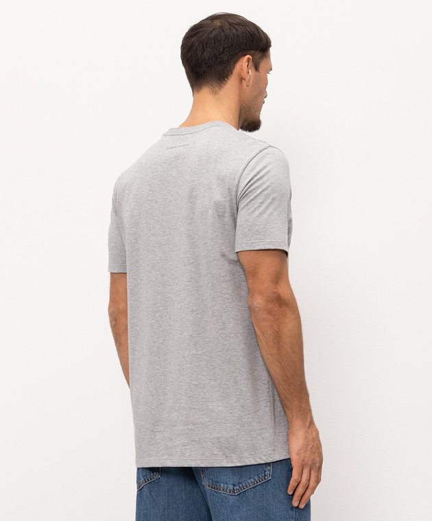 Cashmere&Whiskey Серая футболка с принтом логотипа TSHIRT изображение 3