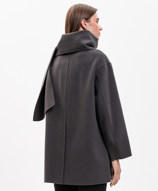 Max Mara Сіре пальто ALICIA з вовни з шарфом SMMALICIA зображення 4