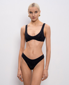 Venuja Черный купальник Malibu с кристаллами BI005B