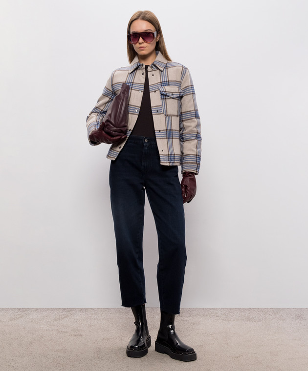 Woolrich Бежевая пуховая куртка в клетку CFWWOS2028FRUT3046 изображение 2
