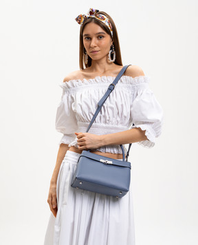 Gianni Notaro Синя шкіряна сумка Ruga 245RUGANIKEL