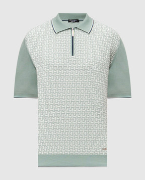 Stefano Ricci Зеленое поло с шелком в узоре K414016P31F26167