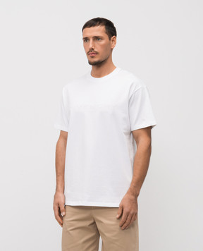 Givenchy Біла футболка з шовком з логотипом BM71NK3YSF