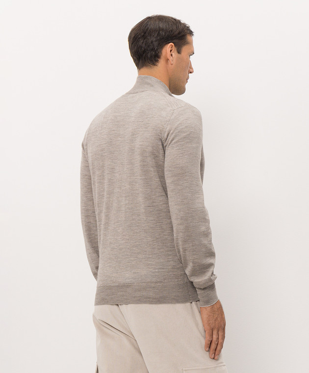 Brunello Cucinelli Серый кардиган с кашемиром на молнии M2400106 изображение 4