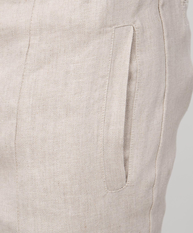 Doriani Cashmere Бежеві штани з льону P207269NP26950210 зображення 5