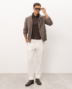 Brunello Cucinelli Коричневое поло с принтом эмблемы ME8548788