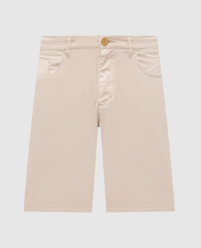 Stefano Ricci Бежеві шорти з вишивкою монограми логотипа M8T6100080TFANT