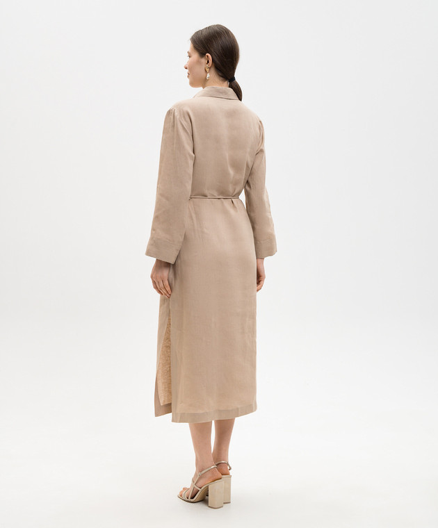 Peserico Бежева сукня з льону з розрізами S02415A02647 зображення 3