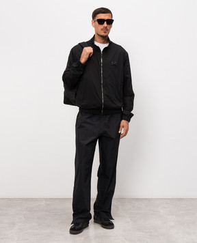 Dolce&Gabbana Черная куртка с гравировкой логотипа G9AOFTGK316