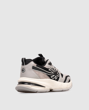 Palm Angels Серые комбинированные кроссовки Runner PMIA10TS26LEA001