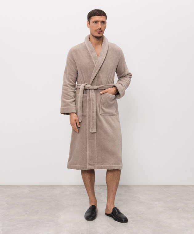 L'Appartement Коричневый махровый халат CHICAGO CHICAGOBATHROBE изображение 3