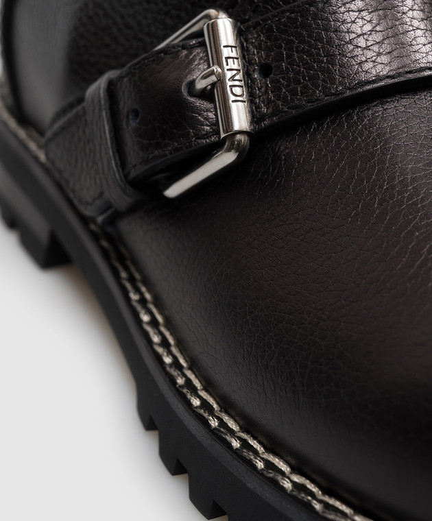 Fendi Черные кожаные сапоги Commando 8T9048AY0N изображение 5