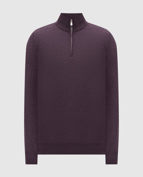 Brunello Cucinelli Фіолетовий джемпер з кашеміру з блискавкою M2200124