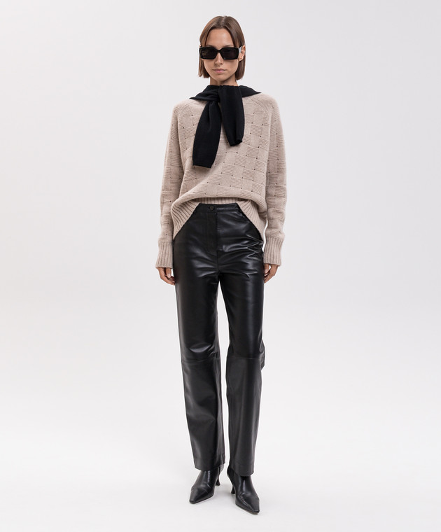 Allude Бежевий светр з кашеміру та шовку у візерунок 26577021 зображення 2