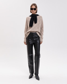 Allude Бежевий светр з кашеміру та шовку у візерунок 26577021
