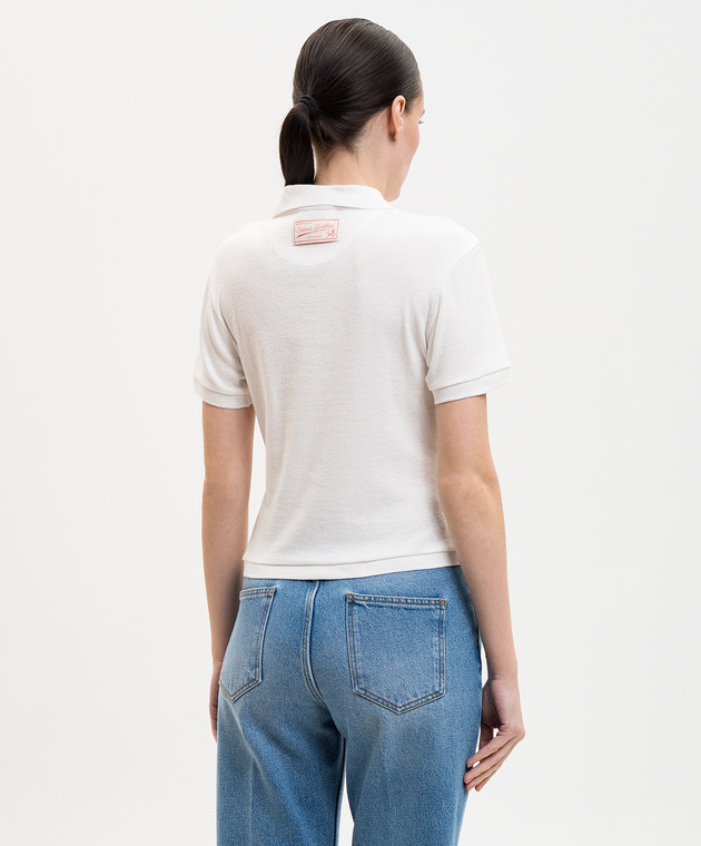 Victoria Beckham Біле поло з льоном 1226JTP007241A зображення 4