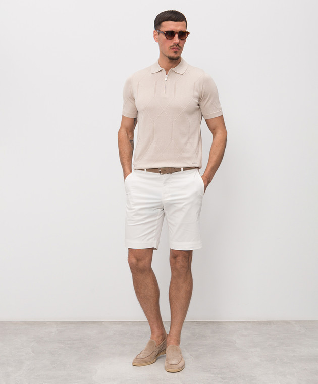 Enrico Mandelli Бежевое поло с геометрическим узором 3K007A5645 изображение 2
