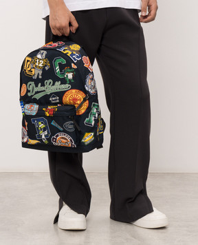 Dolce&Gabbana Детский черный рюкзак в принт EM0074A0549