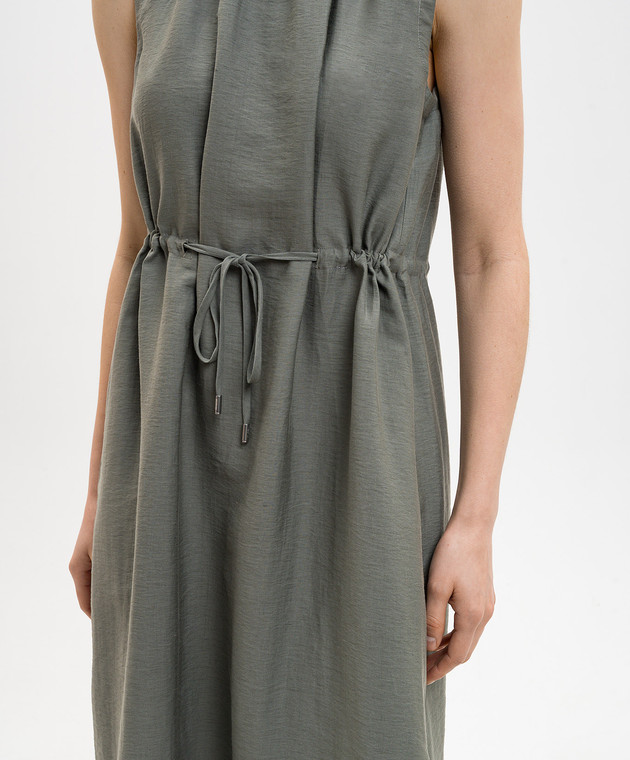 Peserico Зелена сукня з льоном S0223905435 зображення 4