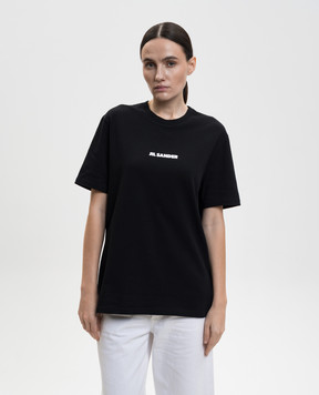 Jil Sander Чорна футболка з логотипом J02GC0142J20103