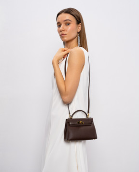 Babe Pay Pls Коричневая сумка-сетчел из кожи 6509