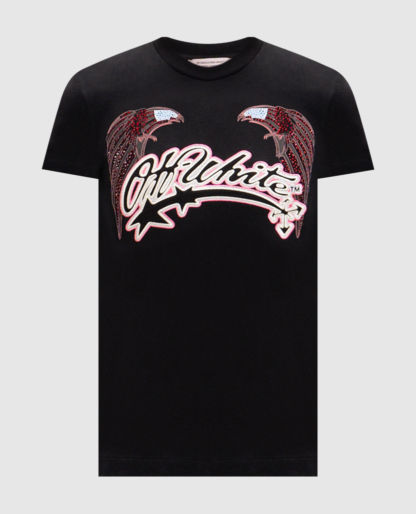 Черная футболка Double Eagle с кристаллами Swarovski