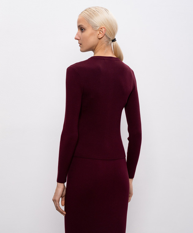 Max Mara Weekend Бордовий кардиган WKDESULE в рубчик WKDESULE зображення 4