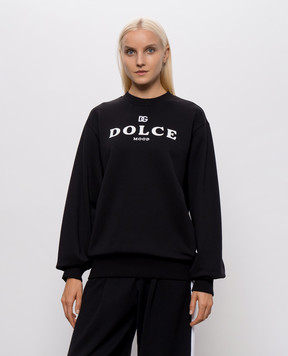 Dolce&Gabbana Черный свитшот с принтом логотипа F9U78ZHU7P4
