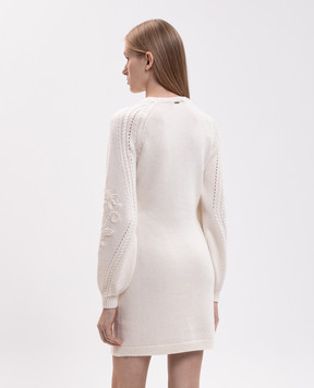 Twinset Платье цвета айвори с шерстью 262TT3181