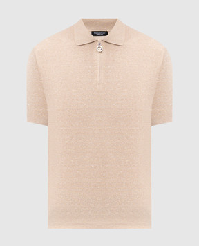 Stefano Ricci Бежеве поло із шовком та льоном з емблемою K616445P30F26112