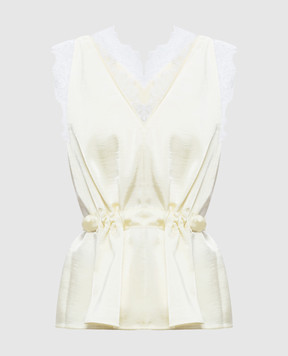 3.1 Phillip Lim Желтый топ с кружевом S26121816SKY