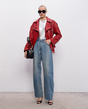 Babe Pay Pls Червона шкіряна косуха з поясом 2208ЗМNATUREL