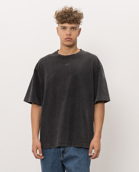 Off-White Серая футболка принтом Swimming 44MAA120F26J00T