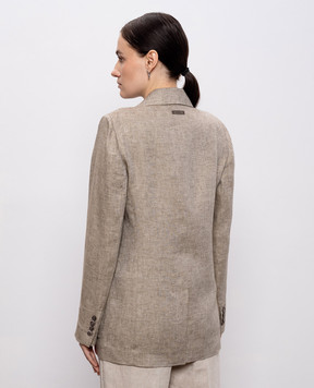 Peserico Коричневий жакет з льону S0122802598