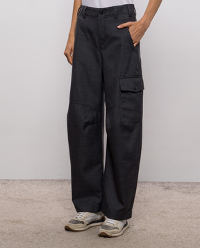Brunello Cucinelli Серые брюки из шерсти MB199P9356