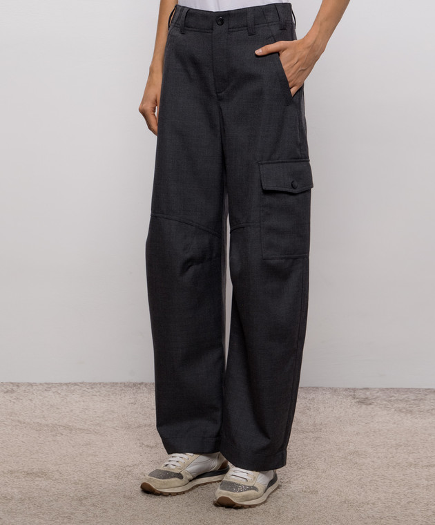 Brunello Cucinelli Серые брюки из шерсти MB199P9356 изображение 3