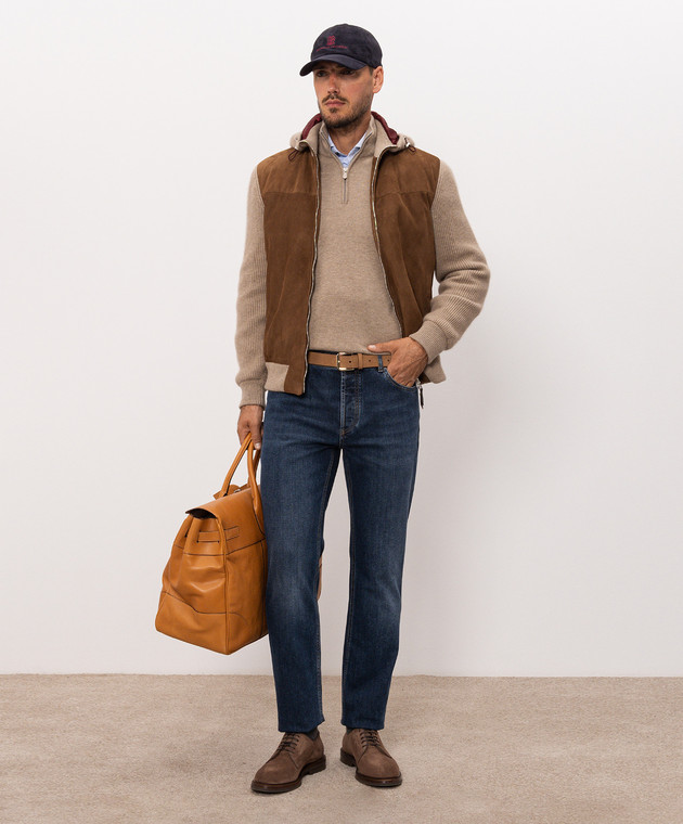 Brunello Cucinelli Джинсы синего цвета с логотипом патча M283PB3210 изображение 2