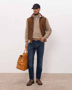 Brunello Cucinelli Джинси синього кольору з патчем логотипа M283PB3210