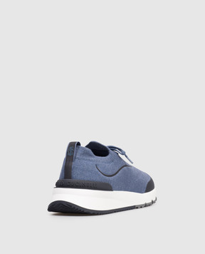 Brunello Cucinelli Синие кроссовки с логотипом MZUAUFO340
