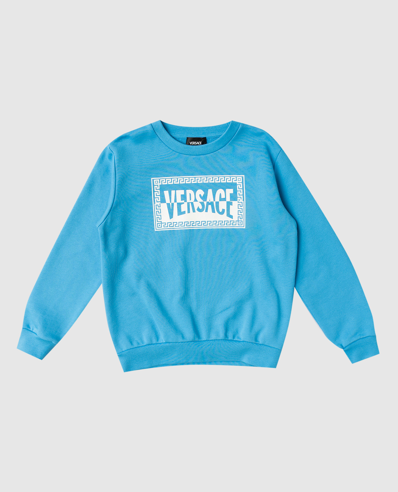 Детский синий свитшот с принтом лготипа