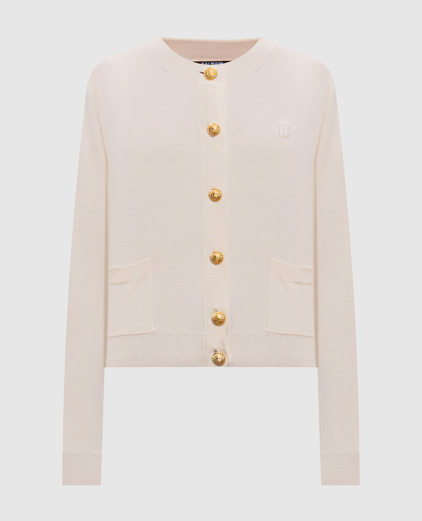 Бежевый кардиган с шелком