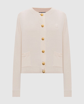 Balmain Бежевый кардиган с шелком GF0KL280KJ53