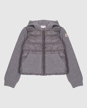 Moncler ENFANT Детская серая комбинированная куртка L29549B00014M4281