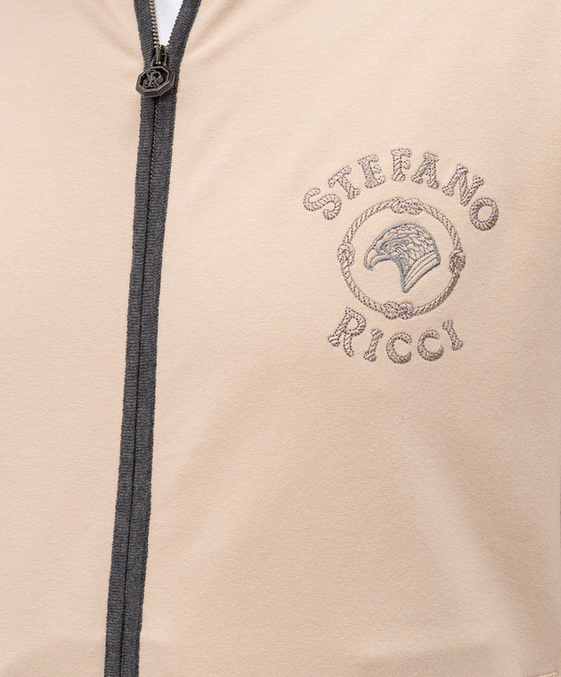 Stefano Ricci Бежевий спортивний костюм з вишивкою K919077R31T26211P3D зображення 5