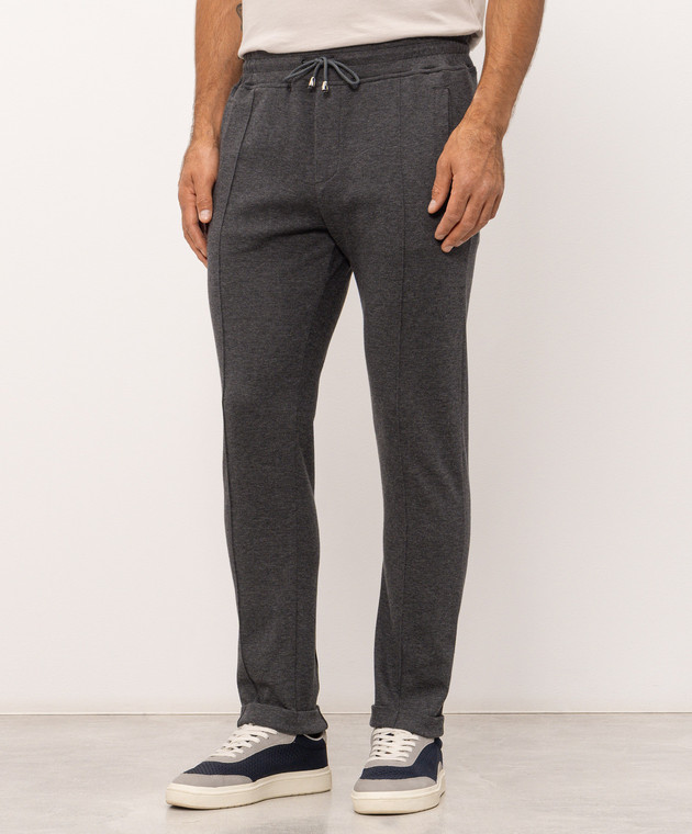 Doriani Cashmere Сірі штани з відворотами 818PANTF18J36 зображення 2