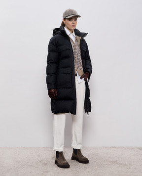 Brunello Cucinelli Серый пуховик из шерсти MT2269787