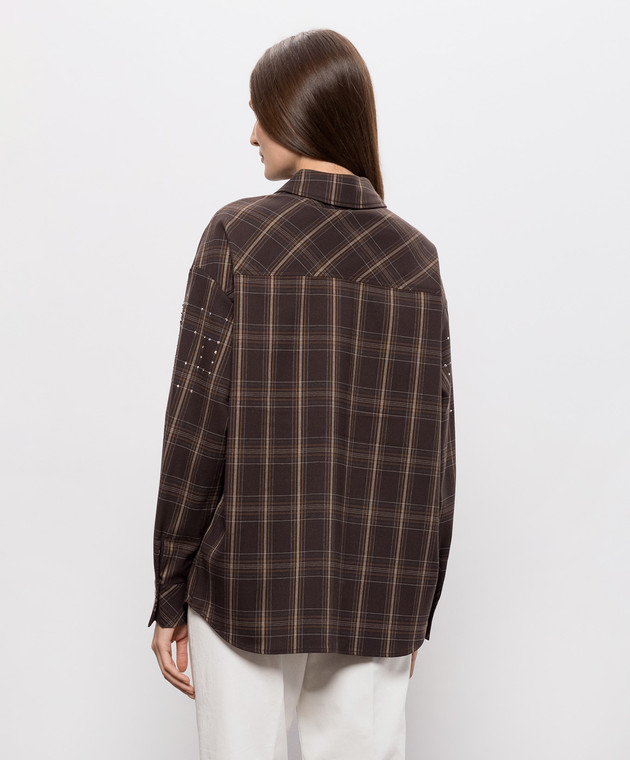 Twinset Коричнева сорочка в клітинку 262AQ2050 зображення 4