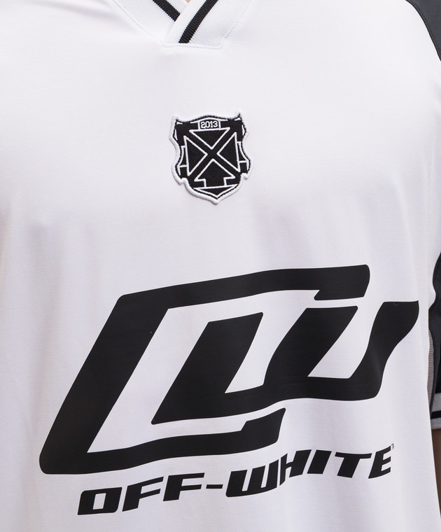 Off-White Біла футболка з перфорацією 44MAD013S26J003 зображення 5