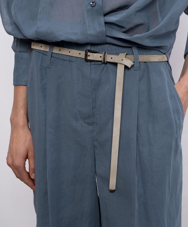 Brunello Cucinelli Замшевий пояс кольору хакі M0DELC149 зображення 2